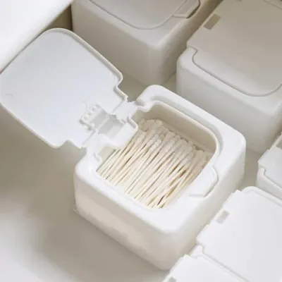 사각 면봉보관함 화장솜보관함 원형보관함
