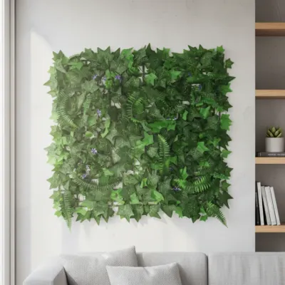 벽면 녹화 인조잔디 담쟁이 조화 매트 실내 정원 인테리어 벽장식 60x40cm