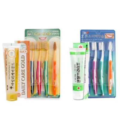 국산 고급 나노 오픈스 금칫솔 미백칫솔 치약 이중미세모 향균 금모 4pcs 기능성치솔