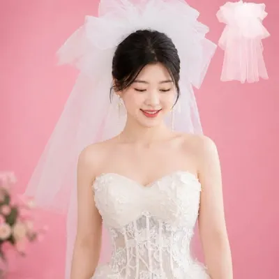 웨딩베일 가볍고 풍성한 튤 디자인으로 브라이덜룩을 더욱 돋보이게 하는 촬영소품