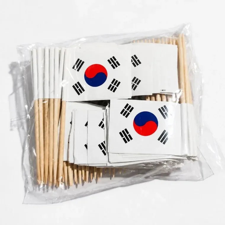 100입 태극기 이쑤시개 세트 미니 깃발