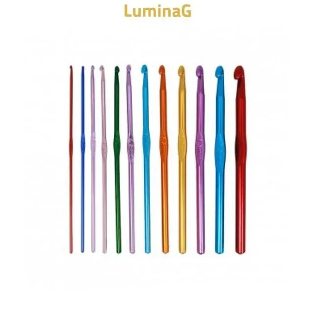 코바늘 세트 12p 컬러 뜨개질 손뜨개 수예 공예 도구