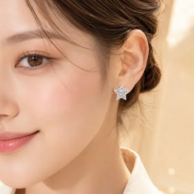별빛 큐빅 925 실버 귀걸이 악세사리