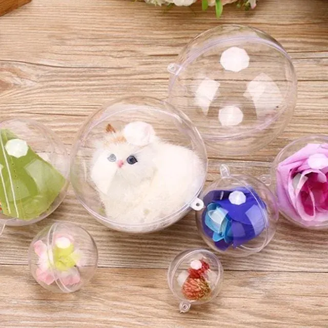 투명 플라스틱볼 6p세트 8cm 아크릴구 투명캡슐 No81