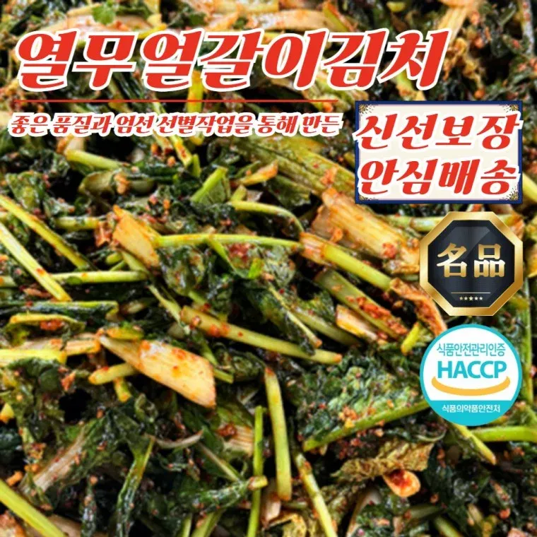 전라도 반찬 열무 얼갈이김치 3kg (100% 국내산 재료)