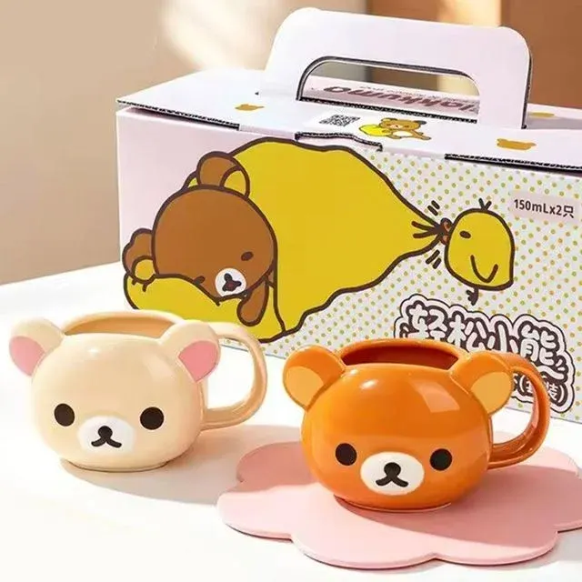 리락쿠마 입체 페이스 머그컵 2P(150ml)