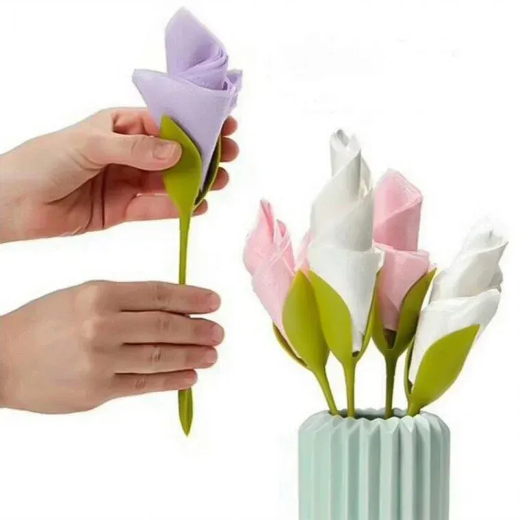 디너 파티 꽃 모양 냅킨 꽂이 홀더