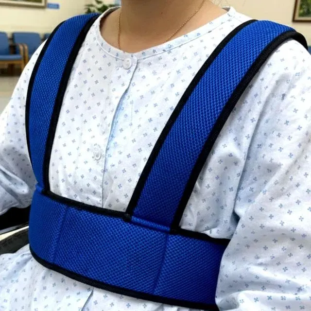 휠체어 안전벨트 조끼형 블루