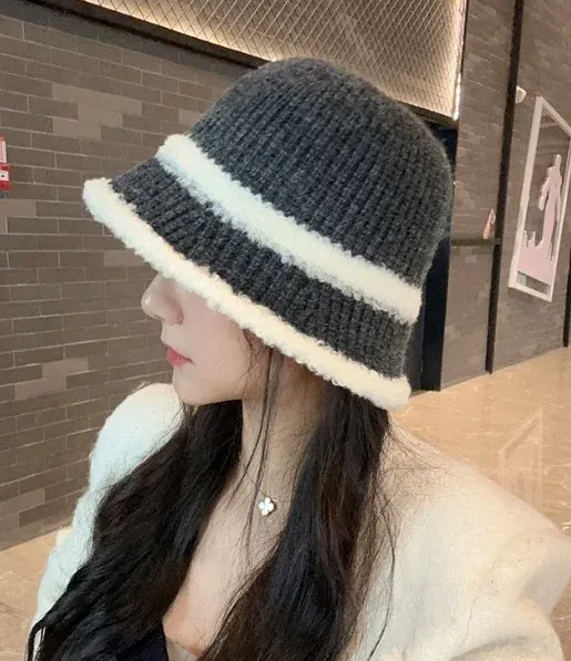 두줄 라인 버킷햇 벙거지 모자