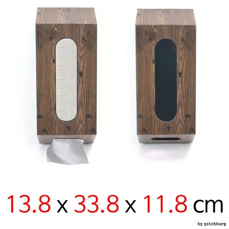 향나무결 무늬 고풍스러운 업소용 벽걸이 냅킨함 13.8x33.8x11.8cm 1p