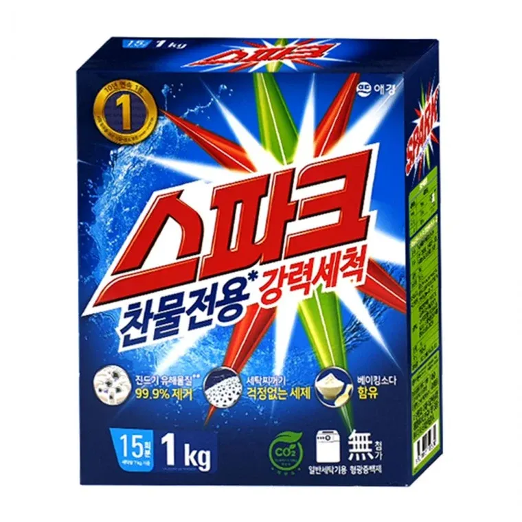 애경 스파크 1kg 가루세제 세탁세제 빨래세제 소포장
