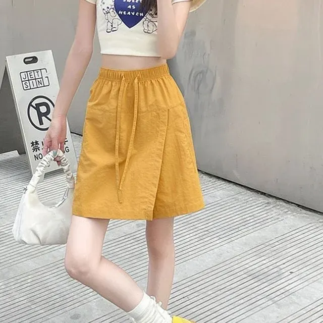 밴딩 치마바지 여름 캐주얼 반바지 스커트 허리밴딩