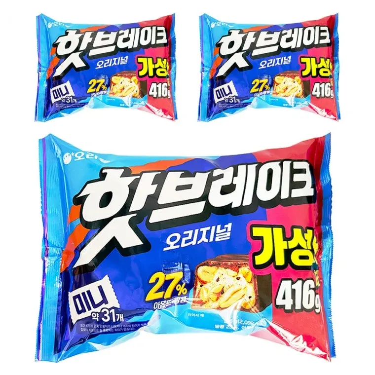 오리온 핫브레이크 미니 오리지날 416g x 3개