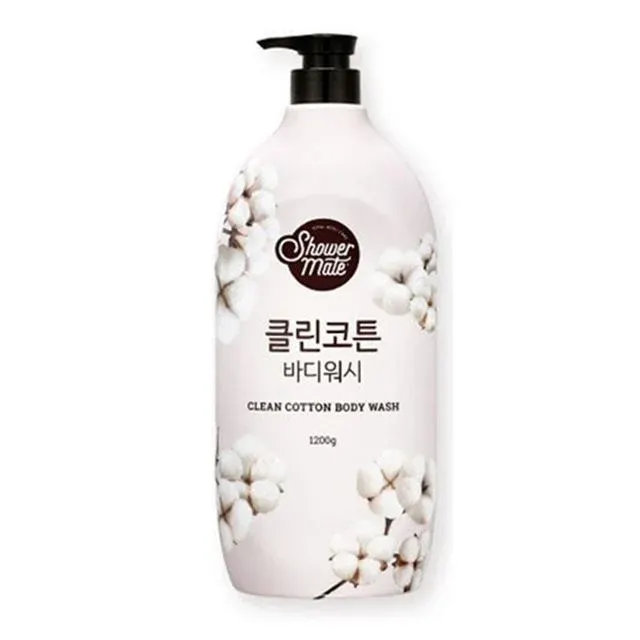바디워시대용량 샤워메이트바디워시 클린코튼 클렌저 샤워젤 클렌져 샤워 1200g 등드름