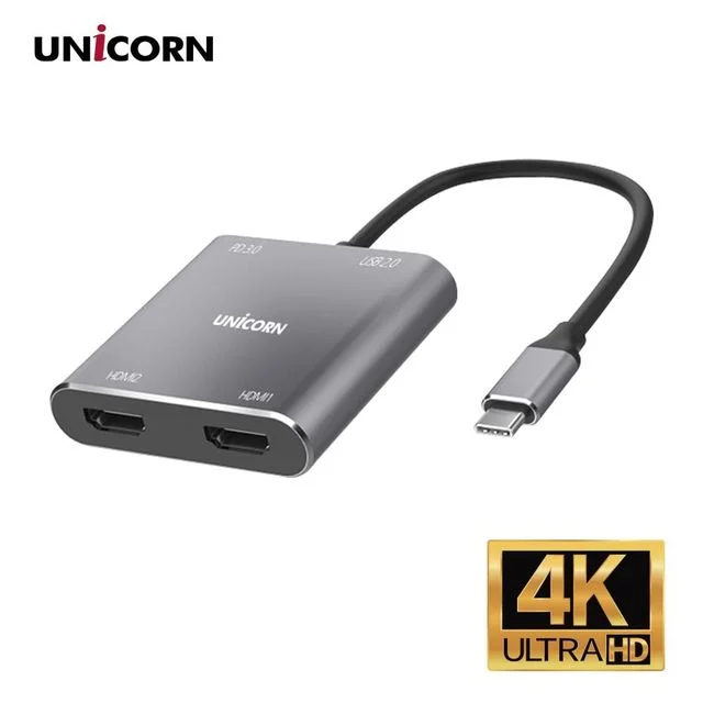 USB C 듀얼 HDMI 젠더 변환기 모니터 케이블 노트북