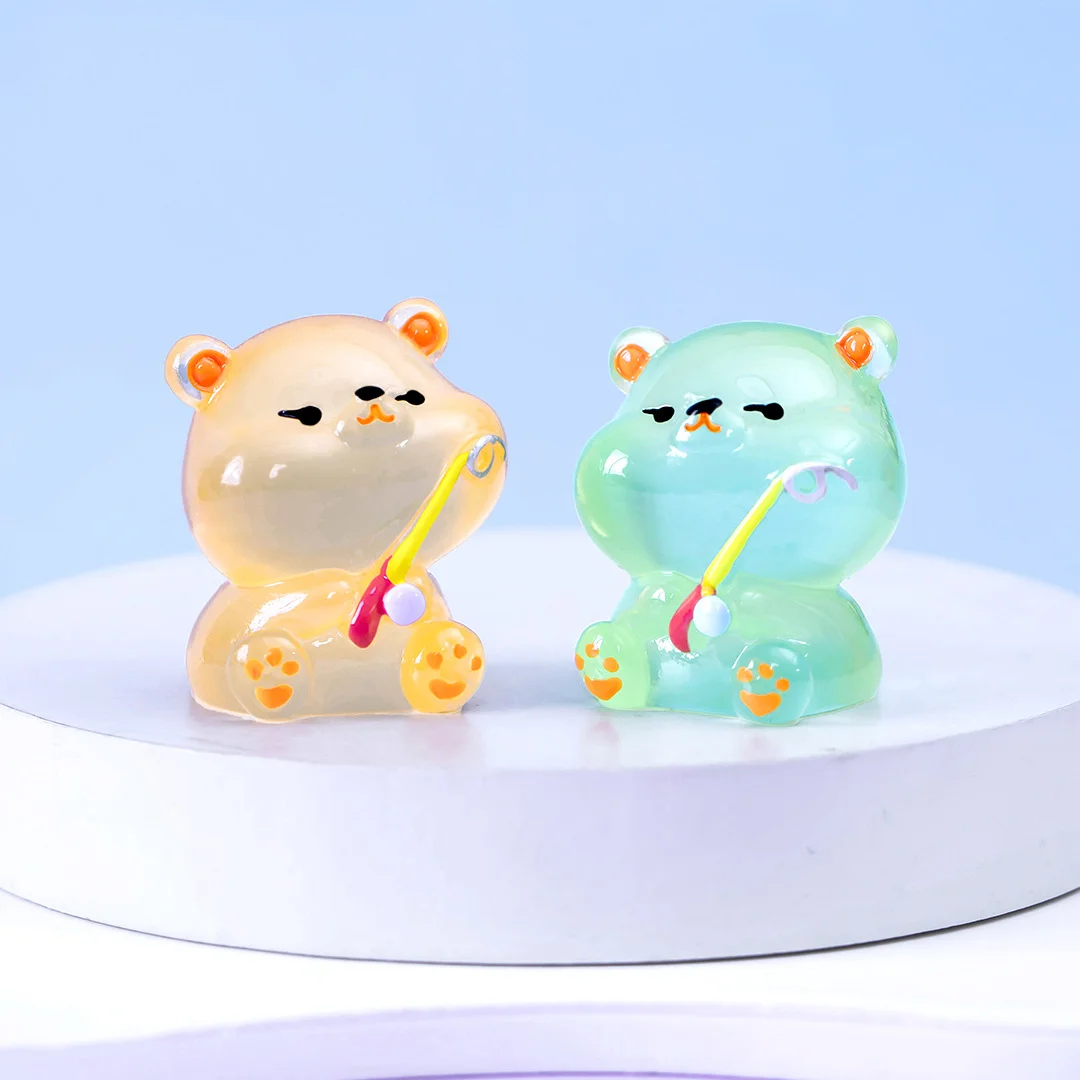 미니어처 곰 야광 2.7x3.1cm C1192 5색 택1 (10개 묶음) 상세2