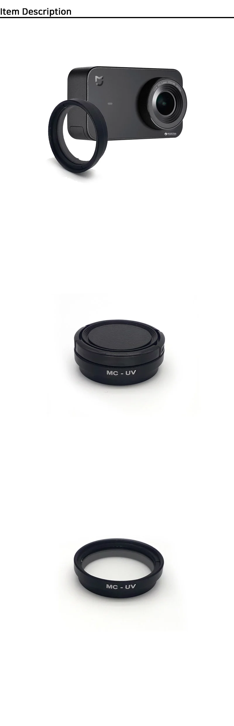 샤오미 미지아 4K 액션캠 호환 UV 렌즈 보호 필터 37mm 상세2