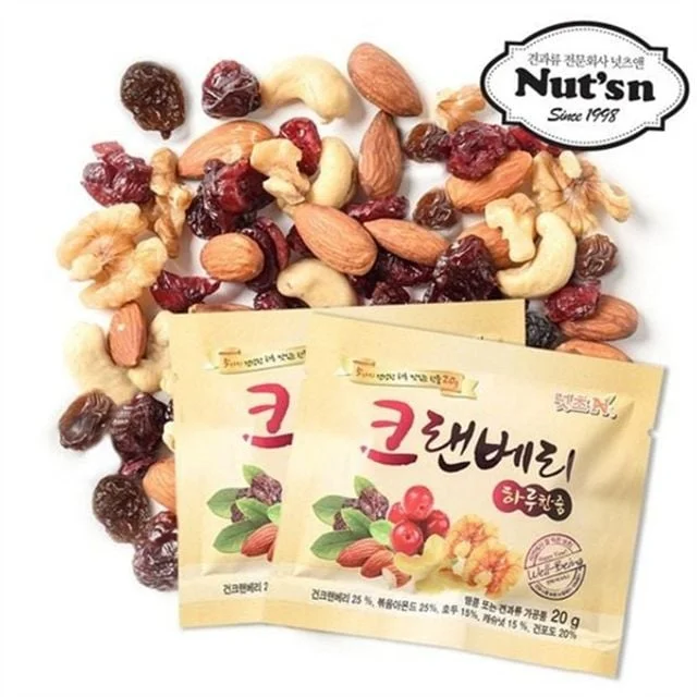 하루 한줌 혼합 견과 하루 한줌 크랜베리 견과 다이어트 하루견과 파우치 건강 간식 사무실 맛있는