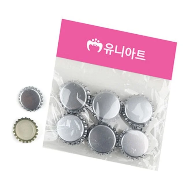 2000 병뚜껑 (은색 업사이클링만들기 냉장고자석만들기 레진공예
