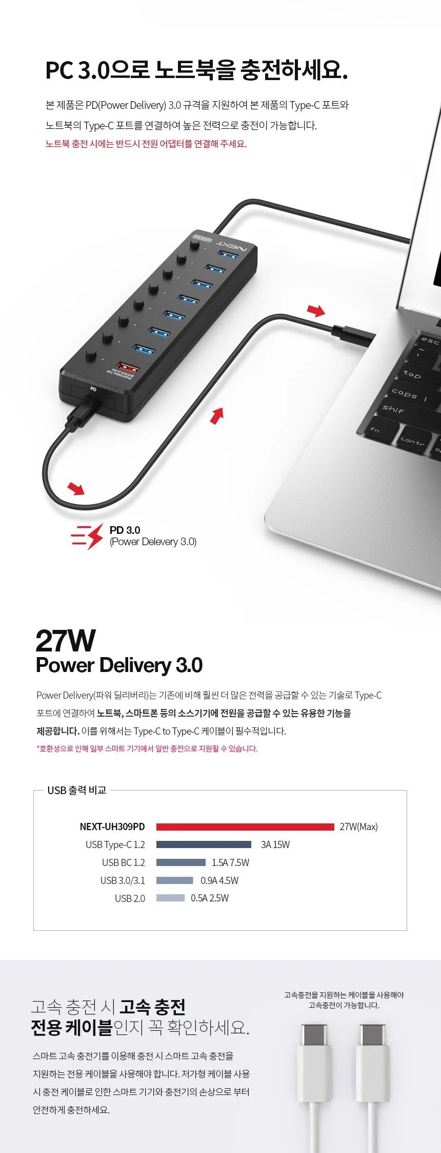 유전원 멀티 usb 고속 포트 확장기 데스크탑 데이터 전송 상세4