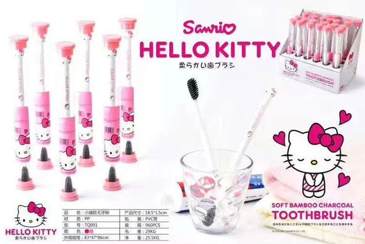 칫솔 Kitty 칫솔 부드러운 모 칫솔 어린이 및 성인 가정용 대나무 숯 미세모 칫솔 상세5