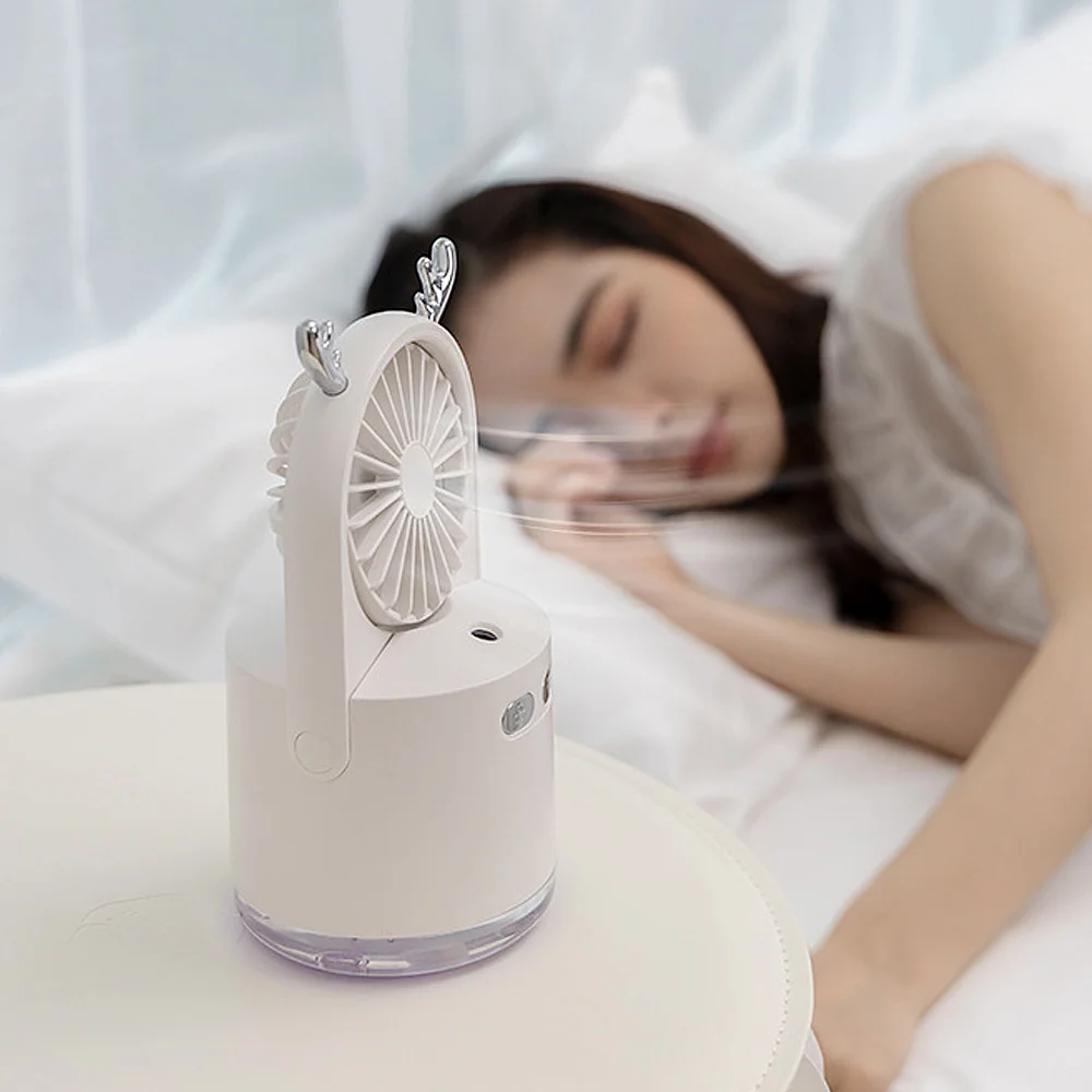 솔솔바람 가습기 선풍기 무드등 USB 미스트선풍기