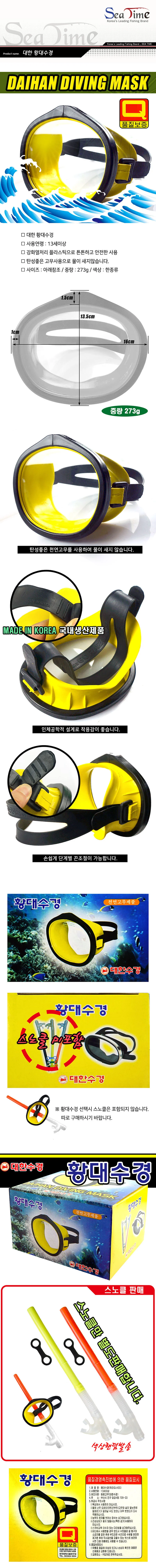 씨타임 대한 황대수경 스킨스쿠버 물안경 휴가 물놀이 상세1