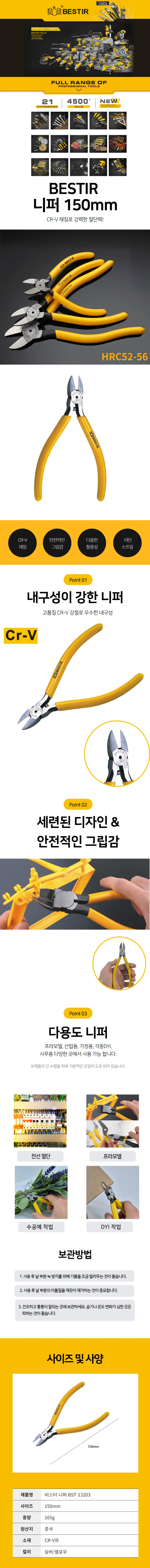 비스터 니퍼 전선 플라스틱니퍼 150mm 상세1