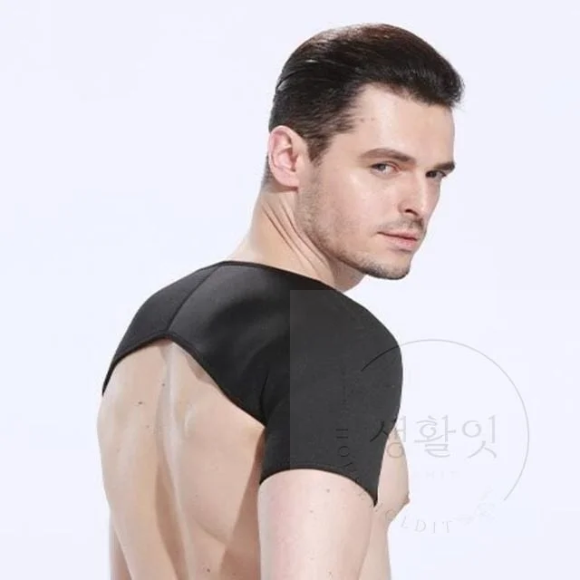 어깨보호대 L 블랙 양쪽어깨보호대 어깨압박밴드 회전근개보호대 어깨벨트 숄더가드