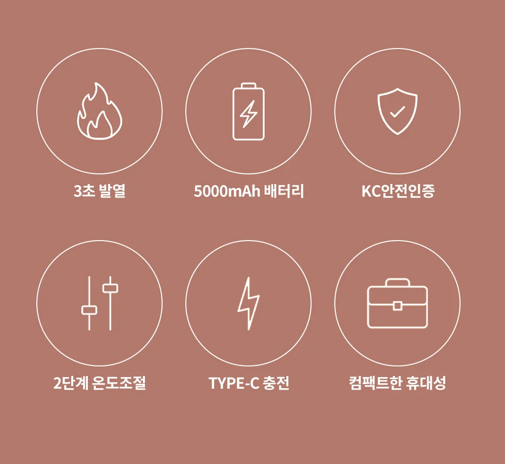 손난로 충전가능 보조배터리 5000mAh 상세4