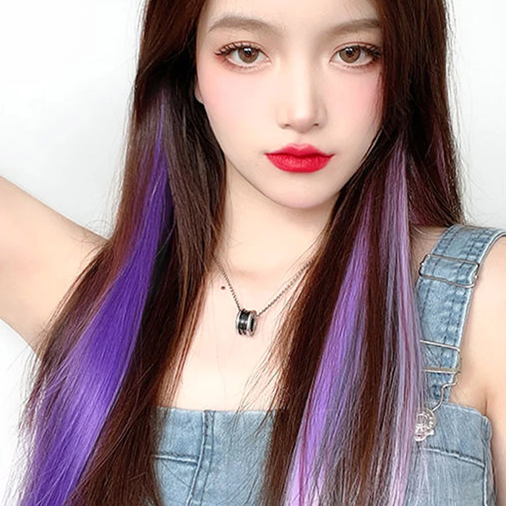 포인트 브릿지 헤어피스 퍼플 부분가발