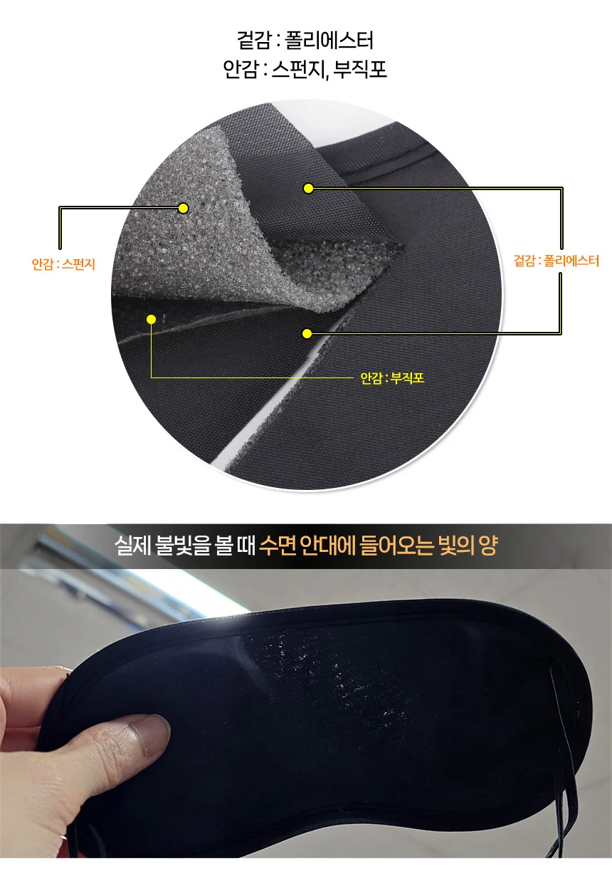 블랙수면안대 1P 편한안대 눈피로안대 눈보호안대 상세2