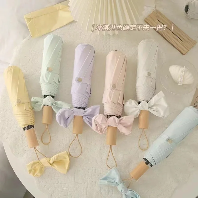 30% 할인 수동 손잡이 우산 단색 블랙 젤 자외선 차단 자외선 차단 맑은 비 겸용 양산 접이식 우산