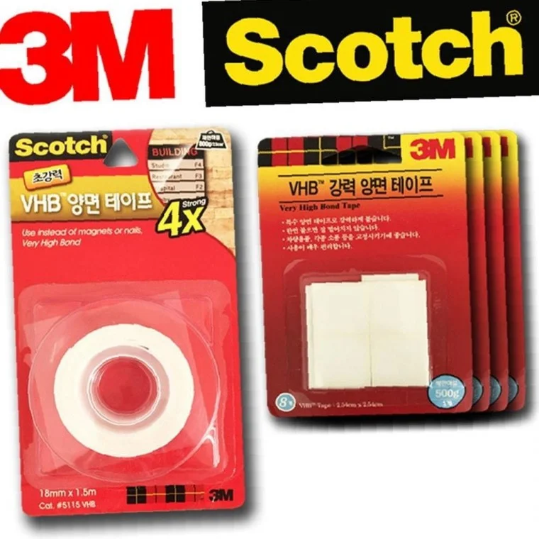 VHB 3M 신형 4배강력 양면테이프 2종택일스카치 스캇치 SCOTCH 양면테잎 쓰리엠