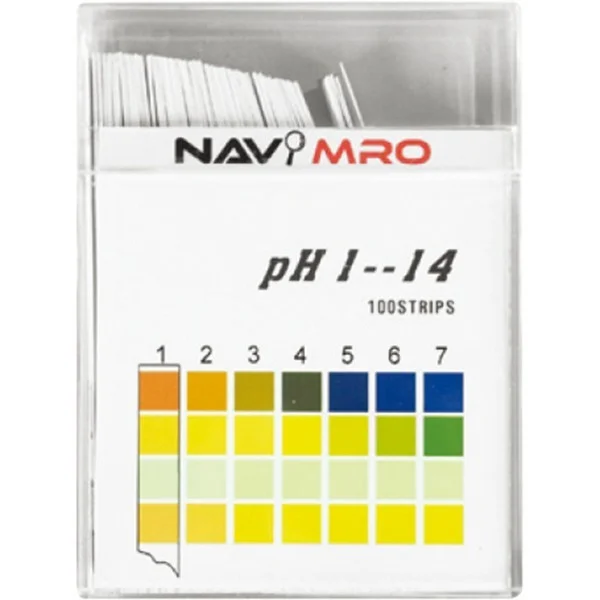 pH 시험지 스틱 타입 8x100mm 측정범위 pH 1.0 14.0 100개입 나비PB