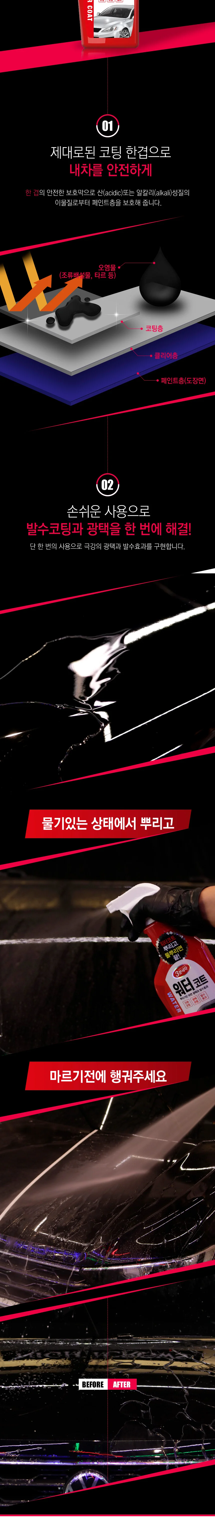 워터코트 세차코팅제 차량코팅 세정제 3분세차 상세3