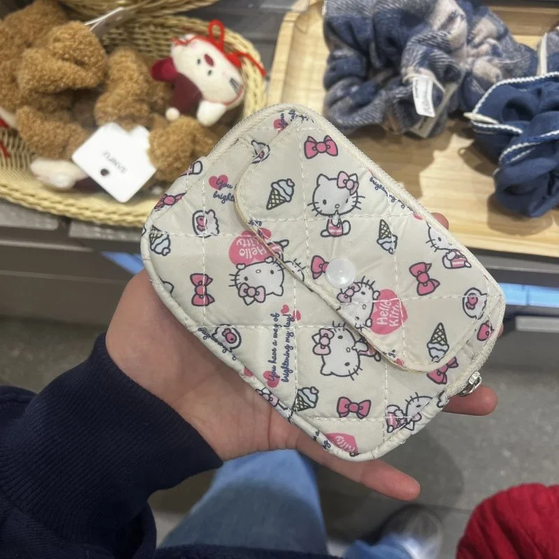 키티파우치 새로운 귀여운 Kt 고양이 화장품 가방 다기능 고가 동전 지갑 이어폰 가방 키백22 상세1