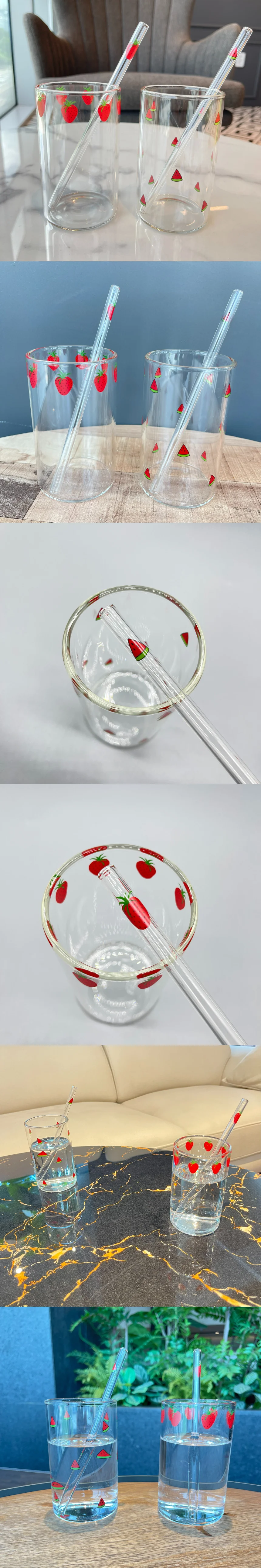 과일 빨대 유리컵 상세1
