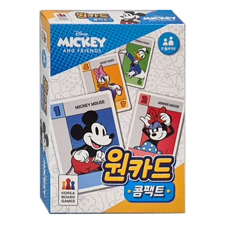 원카드 콤팩트 미키와 친구들 초등 학생 어린이 가족 보드게임 커플 패밀리 게임