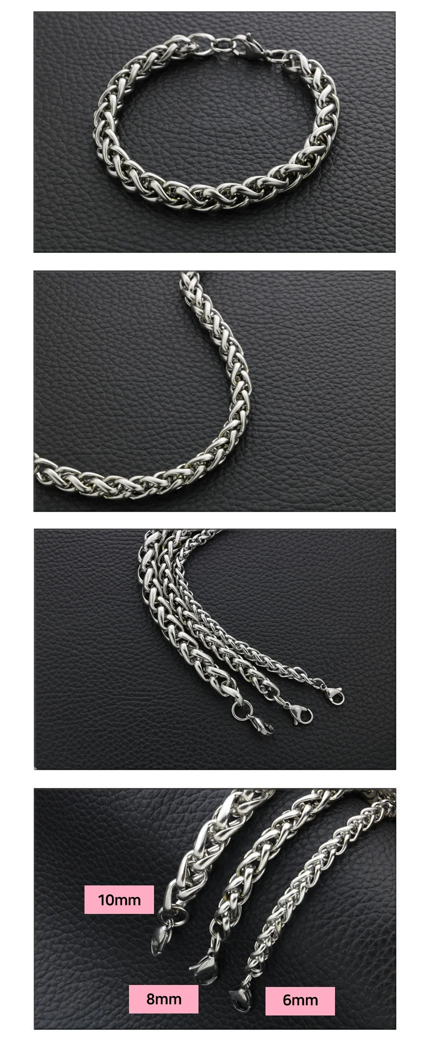 써지컬스틸 용골체인 남녀공용 팔찌(10mm) 상세3