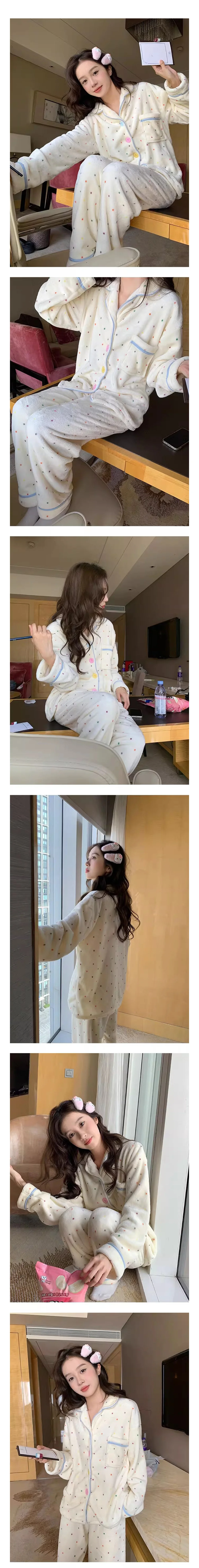 파자마세트 겨울잠옷 여성수면잠옷 여성잠옷세트 긴팔잠옷 상세2