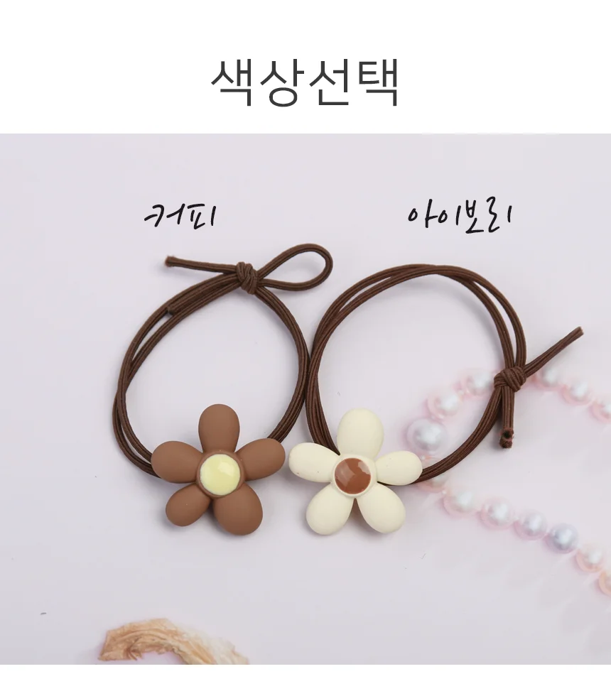 레이스 망사 파우치 복 주머니 반묶음머리끈 꽃헤어밴드 여성머리끈 상세3