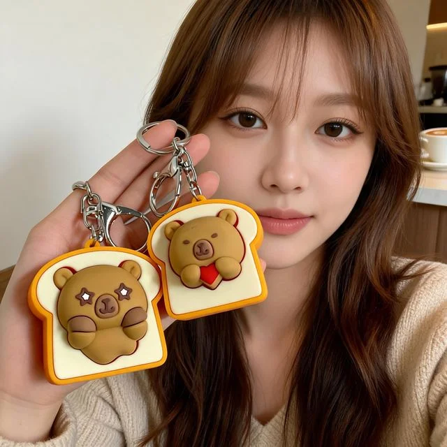 카피바라 식빵 클리커 백참 악세사리 스트레스 해소 아이템 가방 장식 소품