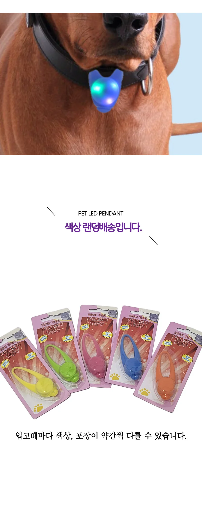 강아지 불빛 안전 야간산책 LED 펜던트 인식표 상세3