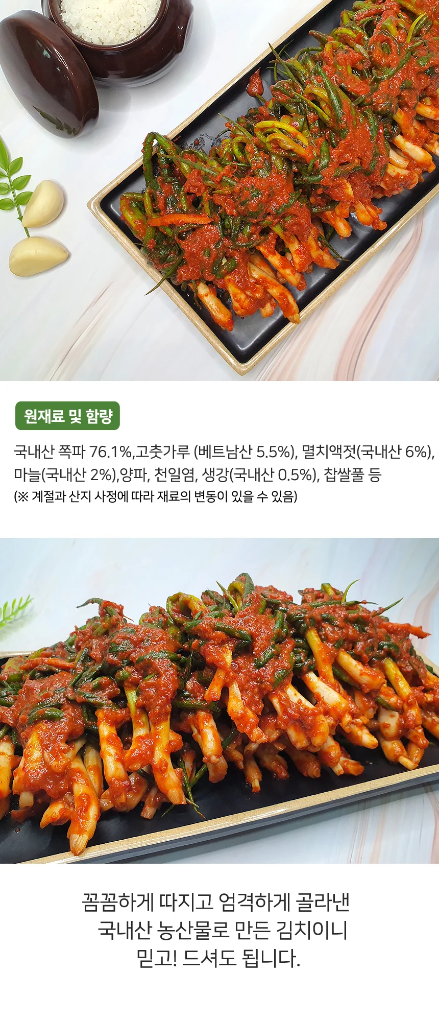 전라도 맛갈지고 화끈하게 매운 파김치 10kg 상세3