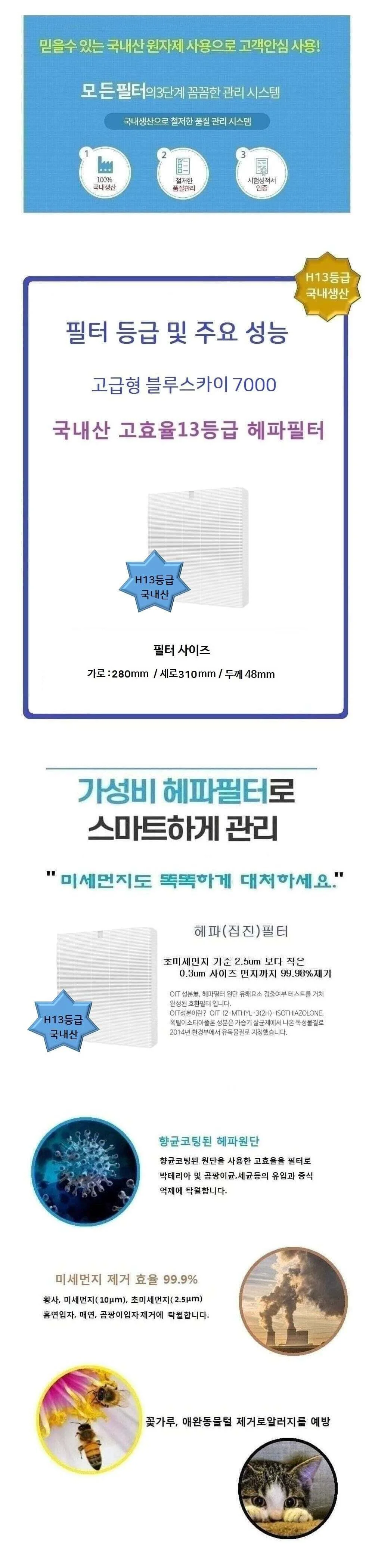 2개 헤파강화 AX26BG3100GG 블루스카이7000호환필터 상세3