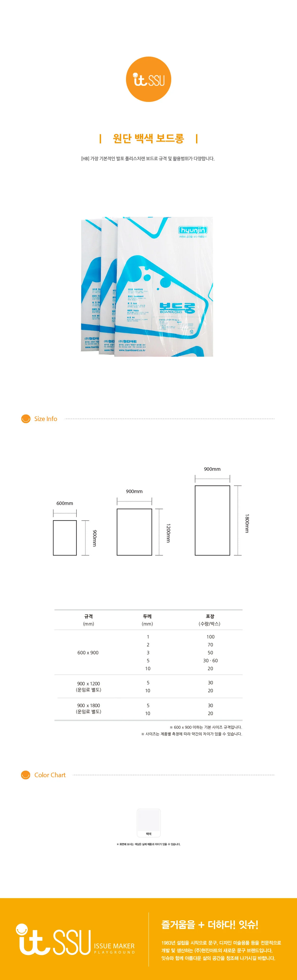 현진 원단우드락 3T 600mmx900mm 10개입 상세1