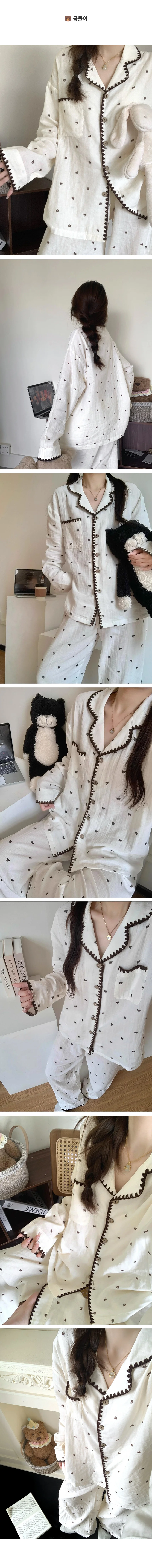2975 미니베어 면 파자마 상하세트 홈웨어 잠옷 상세2