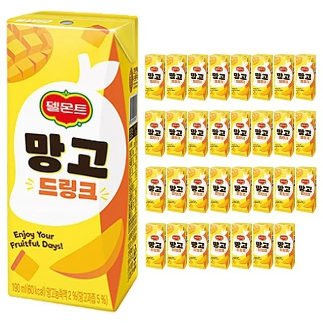 롯데 델몬트 망고 드링크 190ml 32팩