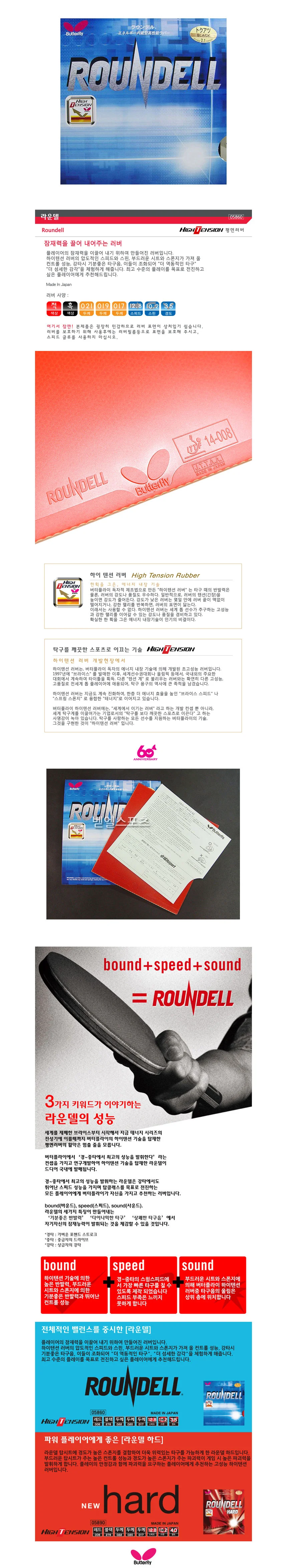 버터플라이 라운델 탁구용품 탁구러버 상세2